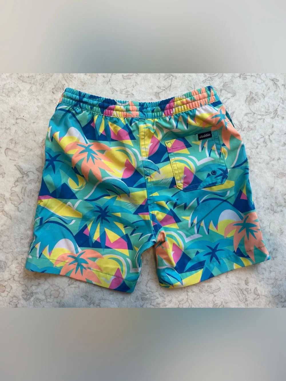 Chubbies Boys Vibrant Tropical Print Swim Trunks